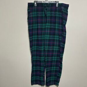 Old Navy Adult Pajama Pants XXL Green Blue Red Plaid Tartan Flannel Loungewear